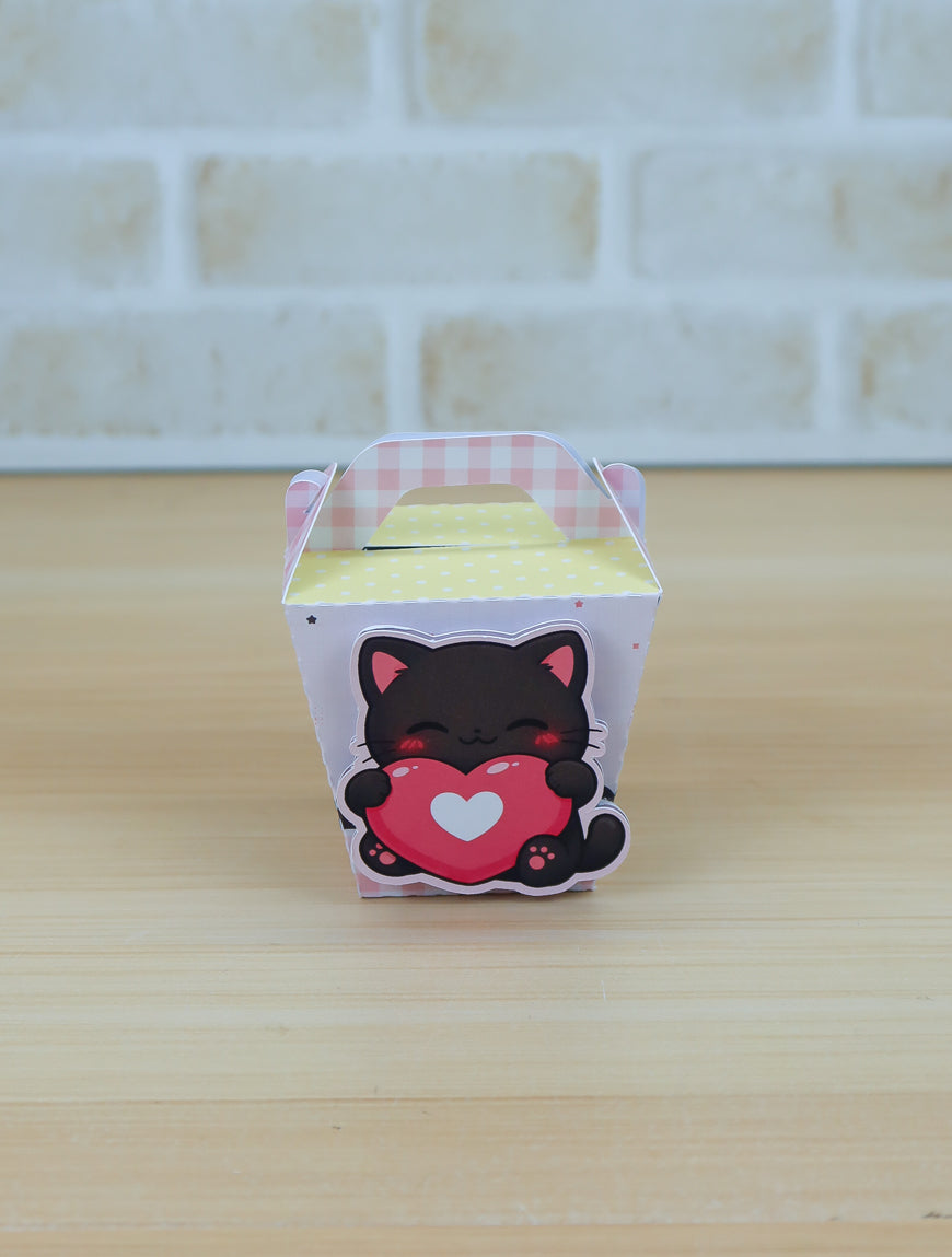 Black Kitten Party Favor Box Kit