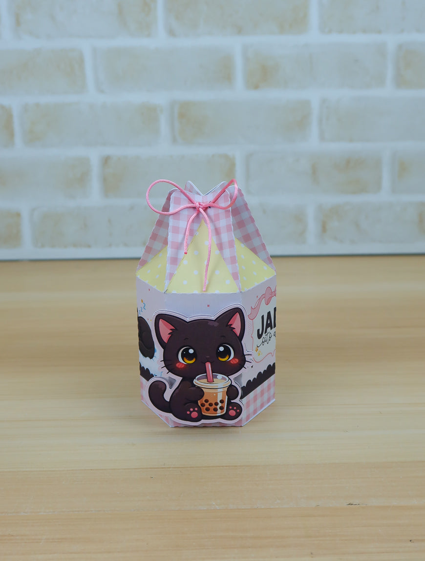 Black Kitten Party Favor Box Kit