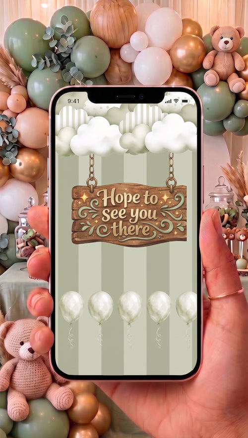 Baby Shower Video Invitation — Editable Canva Template