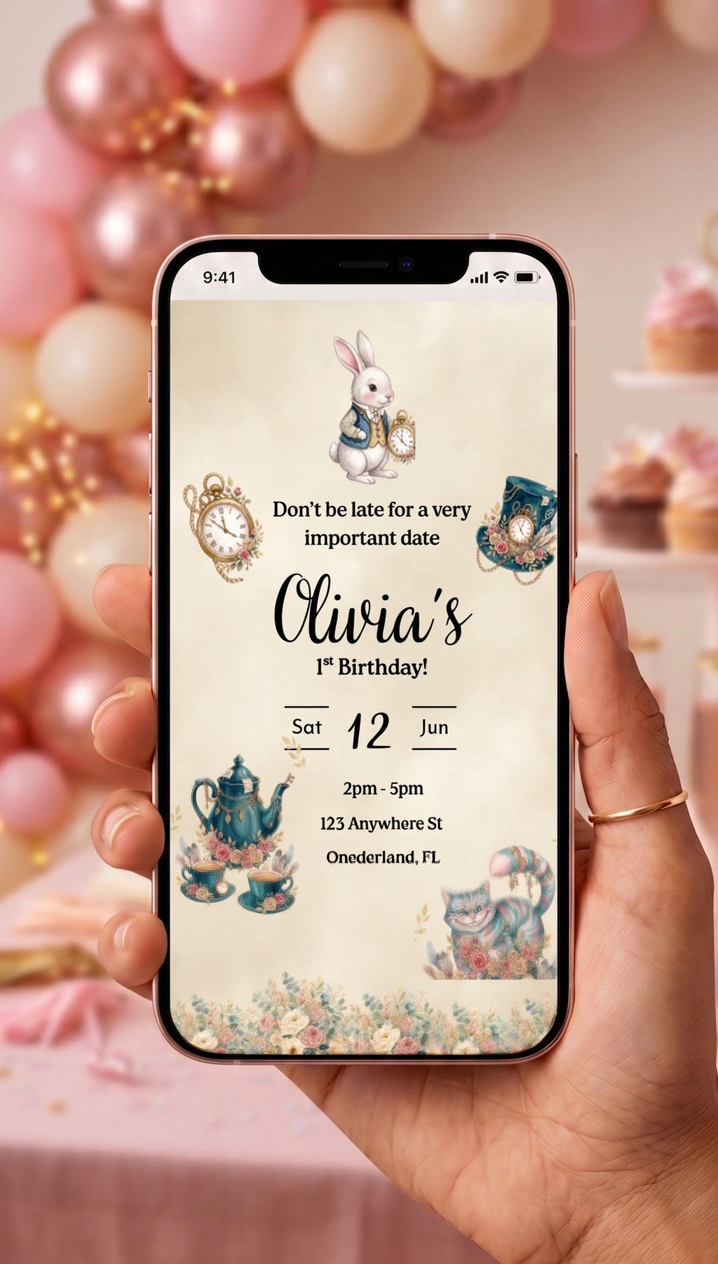 Onederland 1st Birthday Video Invitation — Editable Canva Template